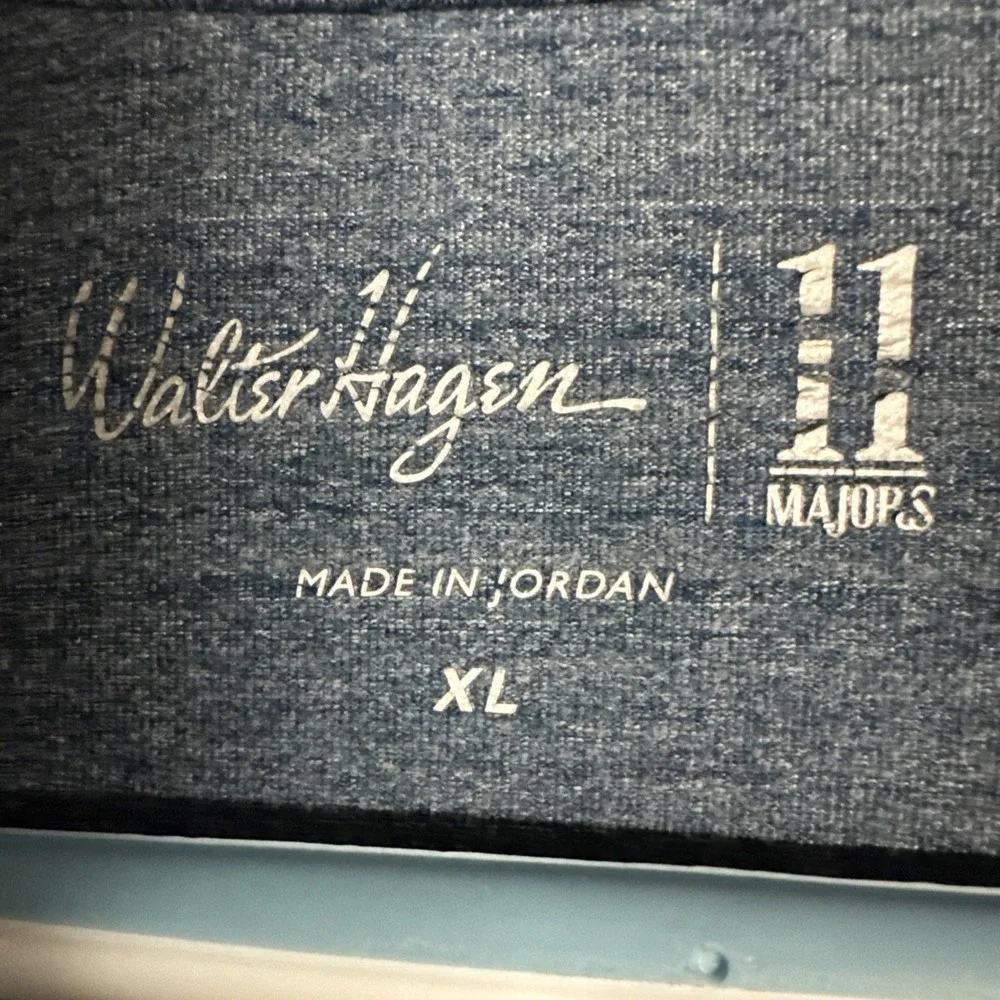 Walter Hagen Sweater Mens XL Blue Gray Heathered Quarter Zip Pullover 11 Majors